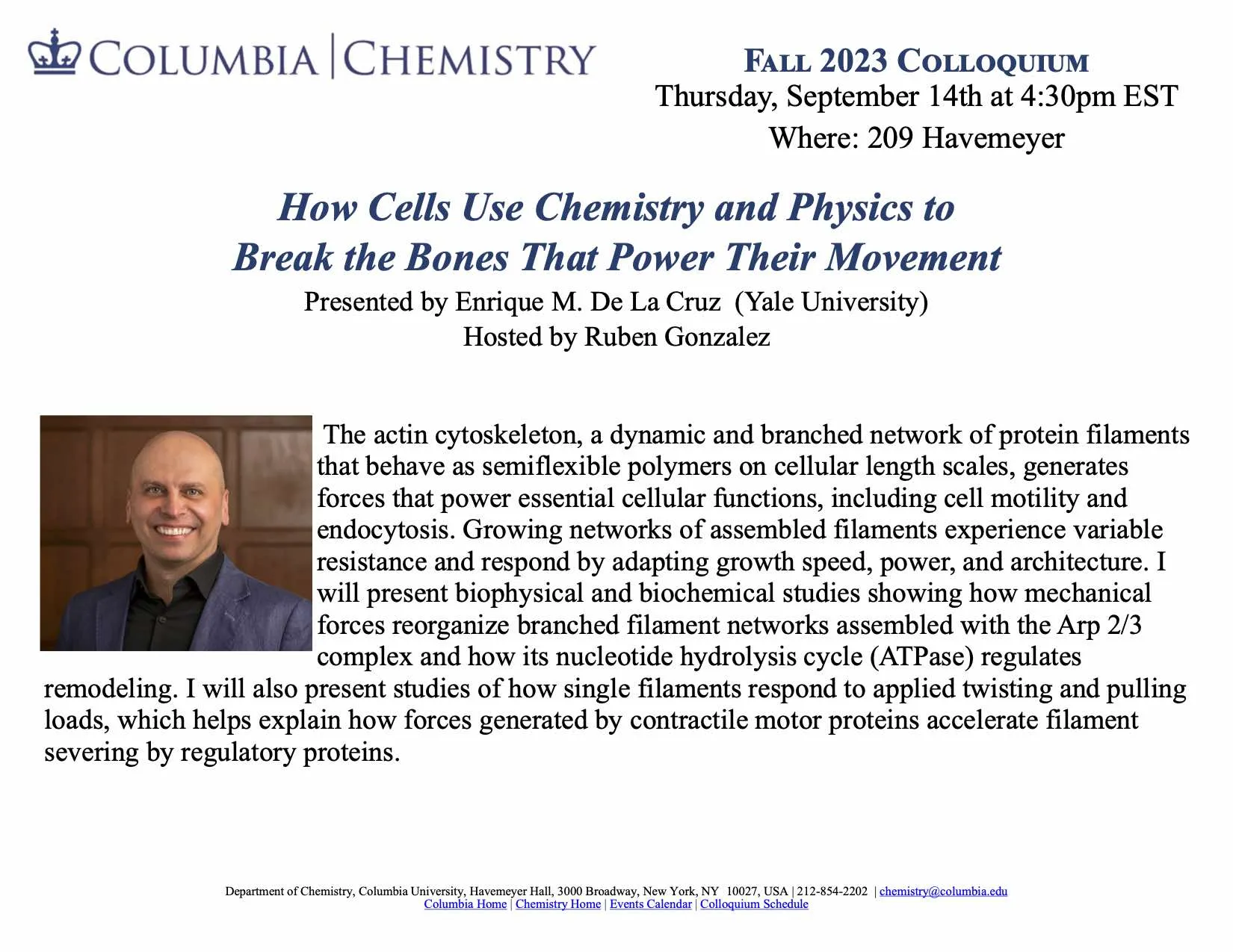 De La Cruz Fall Colloquium Flyer