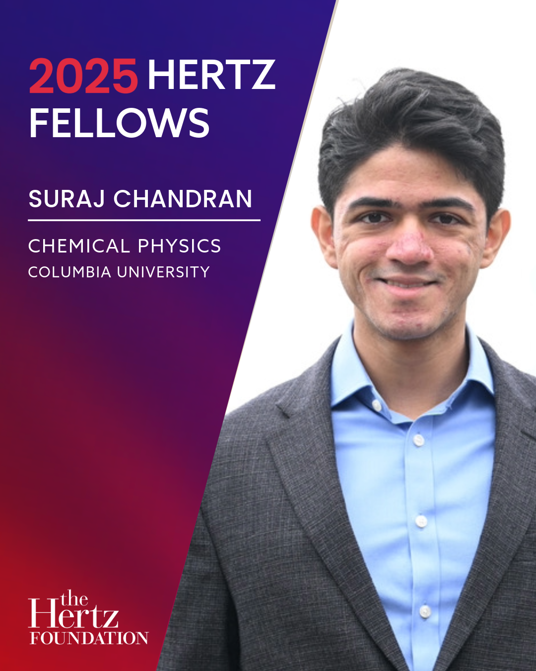Suraj Chandran, 2025 Hertz Fellow